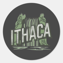ithaca falls  ronde sticker