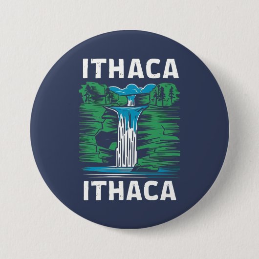 Ithaca is Gorges  Ronde Button 7,6 Cm (Voorkant)