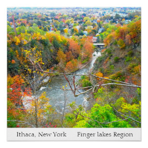 ITHACA NEW YORK FINGER LAKES REGION poster Perfect Poster
