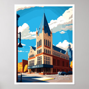 Ithaca New York Travel Illustratie Poster