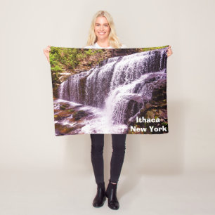 ITHACA NEW YORK WATERFALL FLEECE DEKEN