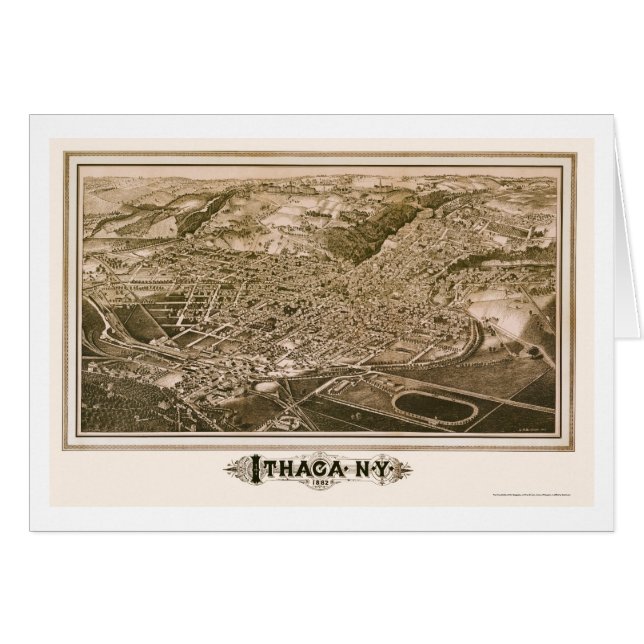 Ithaca, NY Panoramic Map - 1882 (Voorkant Horizontaal)