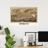 Ithaca, NY Panoramic Map - 1882 Poster (Thuiskantoor)
