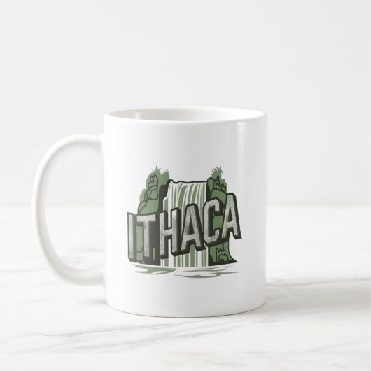 Ithaca-watervallen koffiemok (Links)