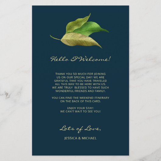 Itinéraire d'accueil des Mariages Feuille en bleu  (Devant)