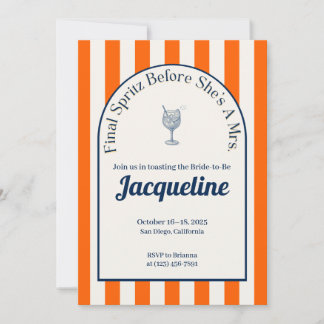 Itinéraire de la Bachelorette Spritz, Invitation