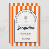 Itinéraire de la Bachelorette Spritz, Invitation (Devant / Derrière)