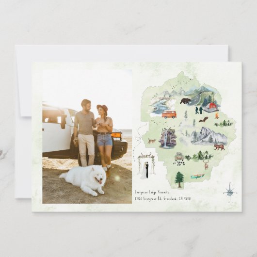 Itinéraire de la carte du week-end mariage (Devant)