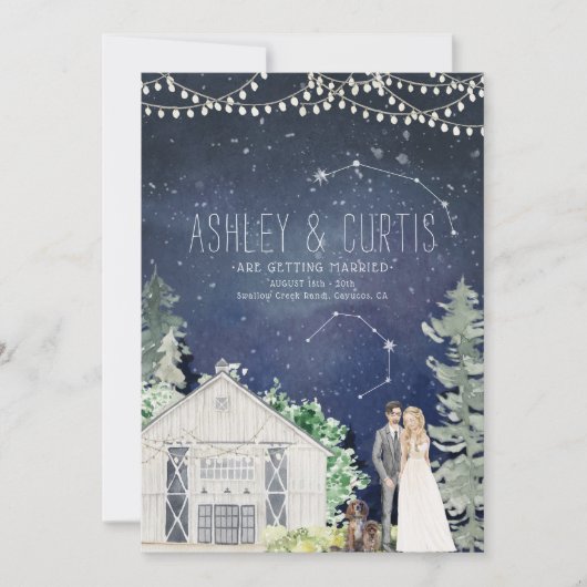 Itinéraire et invitation du week-end mariage (Devant)