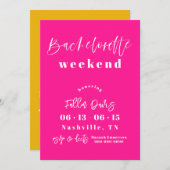 Itinéraire Invitation de la Bachelorette moderne r (Devant / Derrière)