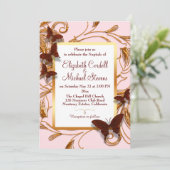 Itinéraire rose Faire-part de mariage personnalisa (Debout devant)