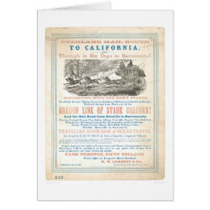 Itinéraire sur terre de courrier à CA 1866 (1257