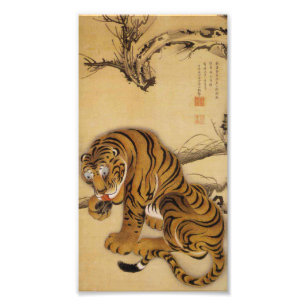 Ito Jakuchu Tiger Foto Afdruk