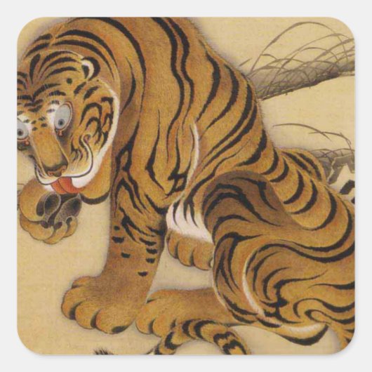 Ito Jakuchu Tiger Stickers (Voorkant)