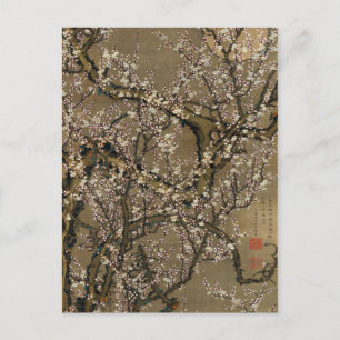 Ito Jakuchu White Plum Blossom en Moon Briefkaart