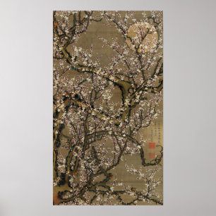 Ito Jakuchu White Plum Blossom en Moon Poster