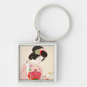Ito Shinsui make up vntage japanese geisha lady Sleutelhanger