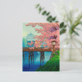 Ito Yuhan's kasteel en Cherry Blossom Briefkaart (Staand voorkant)