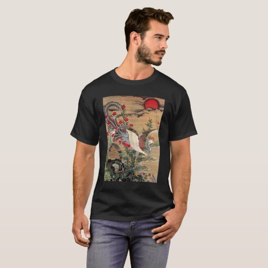 Itoh Jakuchu , 伊藤若冲、旭日鳳凰図 T-shirt (Voorkant volledig)