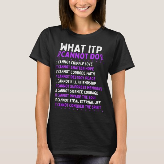 ITP Awareness Fighter ITP Warrior Ribbon T-shirt (Voorkant)