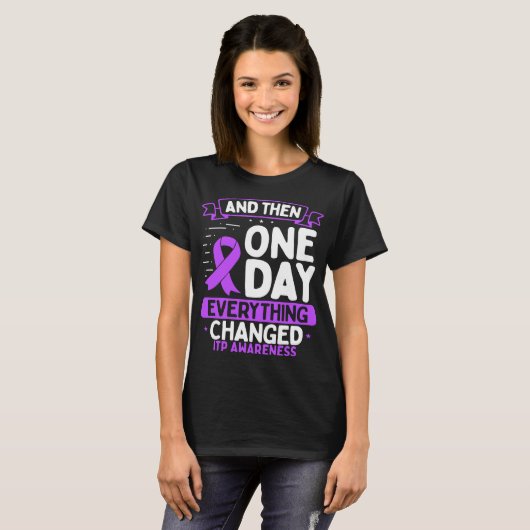 ITP Awareness  Warrior Survivor ITP Ribbon T-shirt (Voorkant volledig)