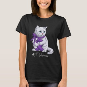 ITP Bewustzijn Maand Paarse Lint Cat T-shirt