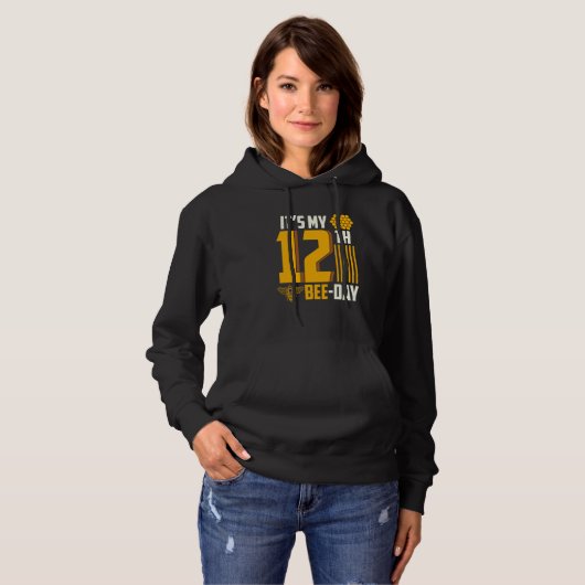 It's 12th Bee Day Honey Beekeeper Apiary Beekeepin Hoodie (Voorkant volledig)