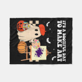 It's A Bootiful Day To Make Art Groovy Art Teacher Fleece Deken (Voorkant (Horizontaal))