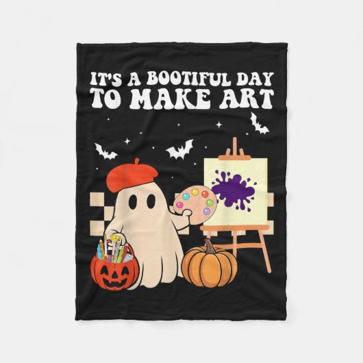 It's A Bootiful Day To Make Art Groovy Art Teacher Fleece Deken (Voorkant)