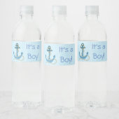 "It's a Boy" Anker Nautisch Blauw Flessenlabel Waterfles Etiket (Flessen)