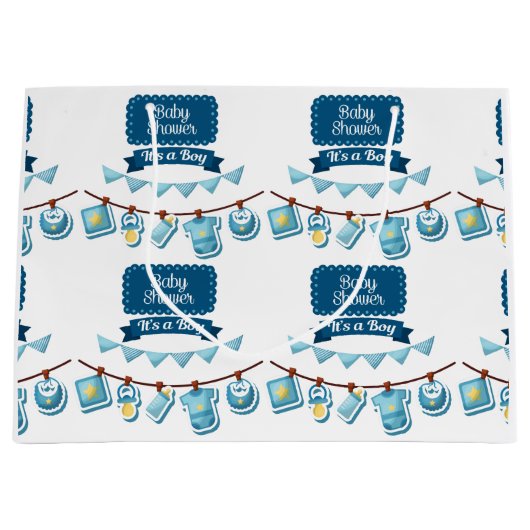 It's A Boy Baby Shower Grote Cadeautas (Voorkant)