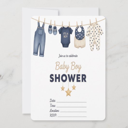 It's a Boy Baby Shower Invitation  (Devant)