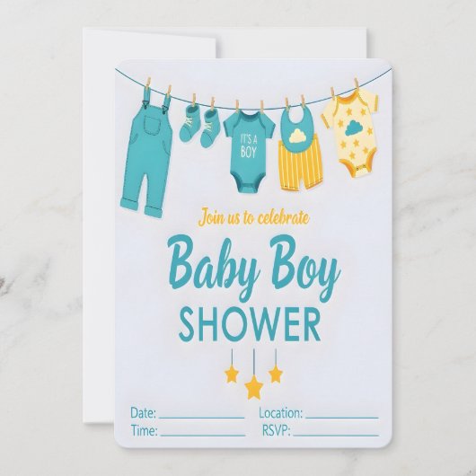 It's a Boy Baby Shower Invitation (Devant)