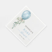 It's A Boy Blue Balloon Bow Greenery Baby Shower Servet (Hoek)