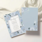 It's A Boy Blue Floral Baby Shower Kaart