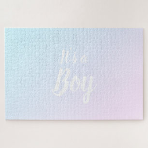 It's a Boy blue pink gradient ombre gender reveal  Legpuzzel