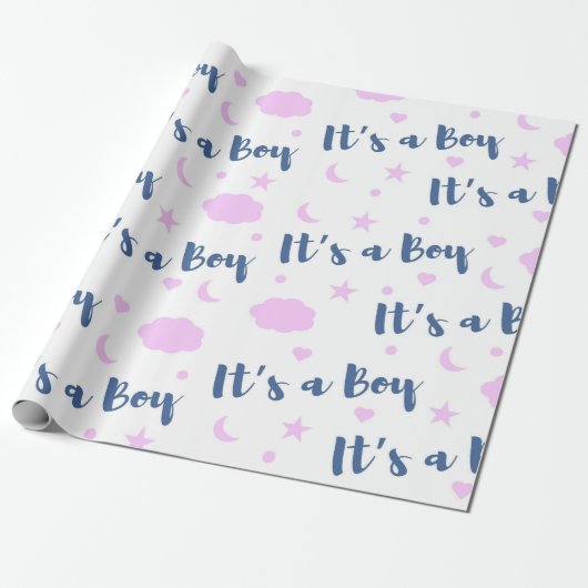 It's A Boy! Cadeaupapier (Uitgerold)