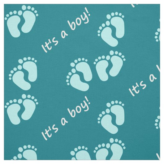 It's a boy! Kindermotive Babyfüße Baby blau türkis Stof (Swatch)