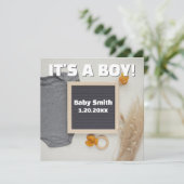 It's A Boy Social Media, Flat Play Boho Zwangersch Aankondiging (Staand voorkant)