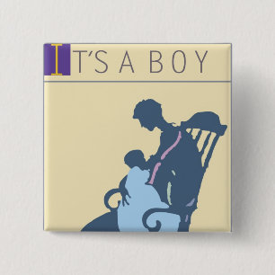 <It's a Boy>van Steve Collier Vierkante Button 5,1 Cm