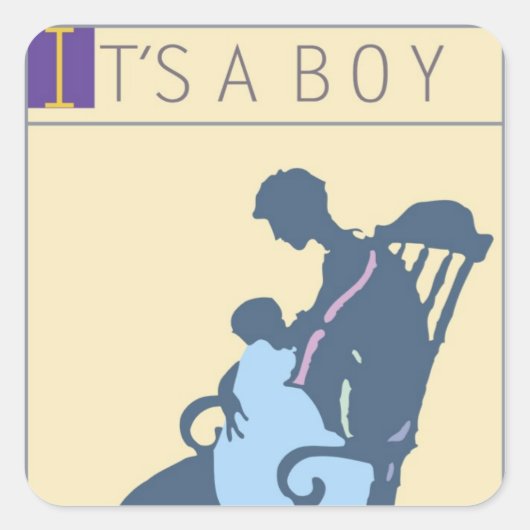 <It's a Boy>van Steve Collier Vierkante Sticker (Voorkant)
