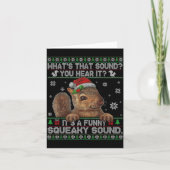 It's A Funny Squeaky Sound Christmas Squirrel Swea Kaart (Voorkant)