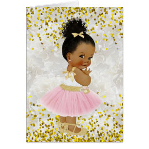 It's a Girl Afro Puff Baby Ballerina Baby Shower