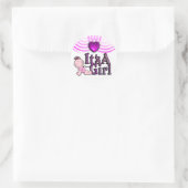 It's A Girl Checked Pink Text met Baby Sticker Bla (Tas)