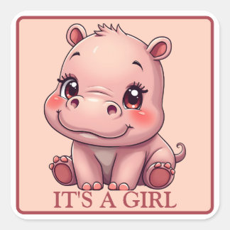 IT'S A GIRL - Gender Reveal Vierkante Sticker