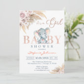 It's A Girl Little Peanut Baby Shower Invitation (Debout devant)