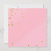 IT's A GIRL Pink & Gold Baby shower Invitation Kaart (Achterkant)