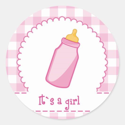 its a girl ronde sticker (Voorkant)