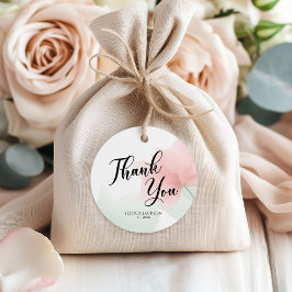 It's a Girl Soft Blush Pink Flowers Thank You Bedankjes Labels