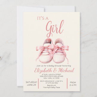 Its A Girl Theme Baby Shower Invitation